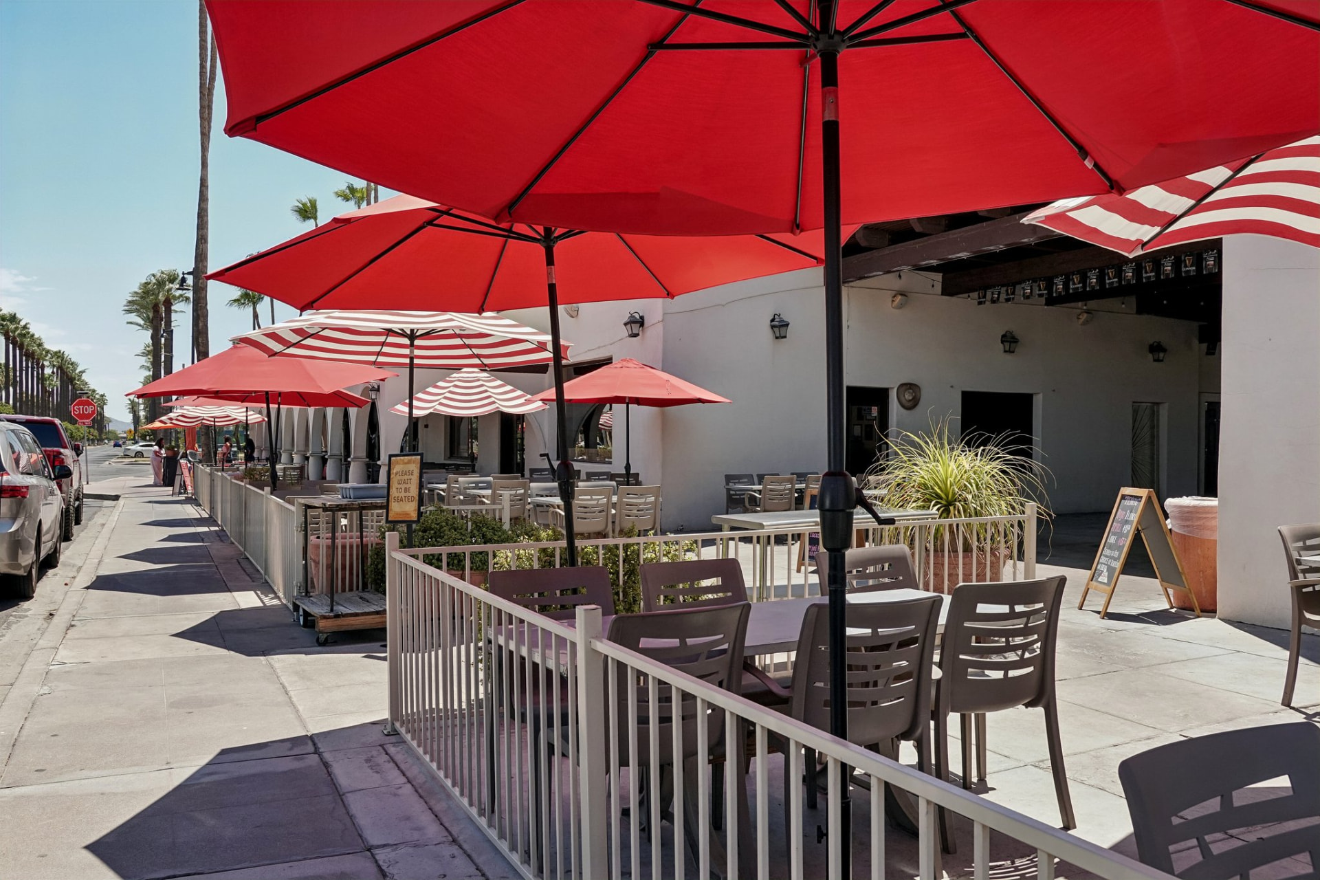 Village dining patio moments from home